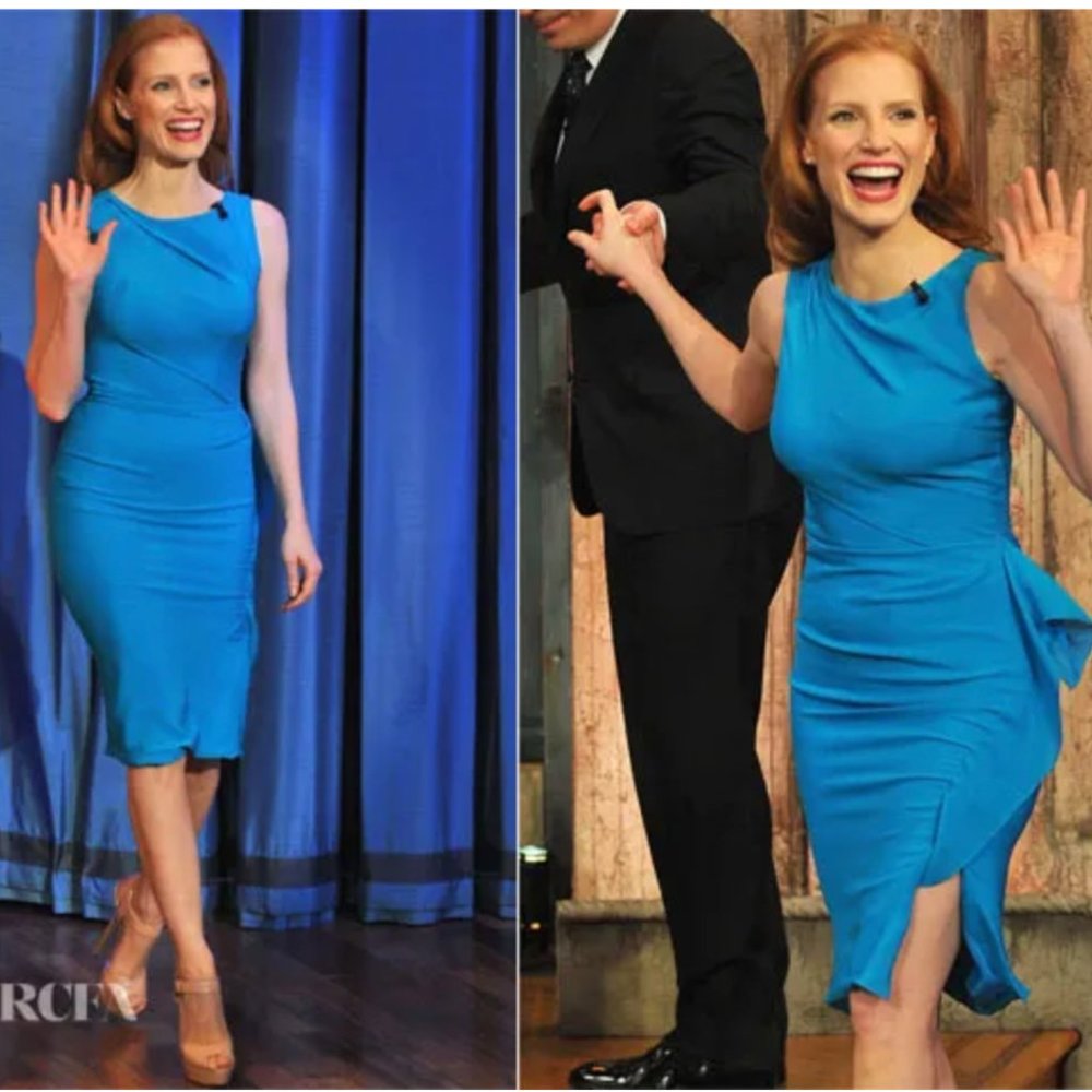 Roksanda Ilincic Kendal Silk-Gauze Dress Turquoise UK6 US2